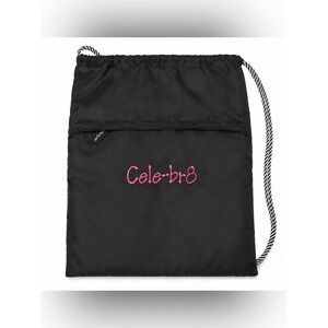 Thirty-One‎ Girls Drawstring Backpack 8th Birthday Black Cinch Bag Cele-br8